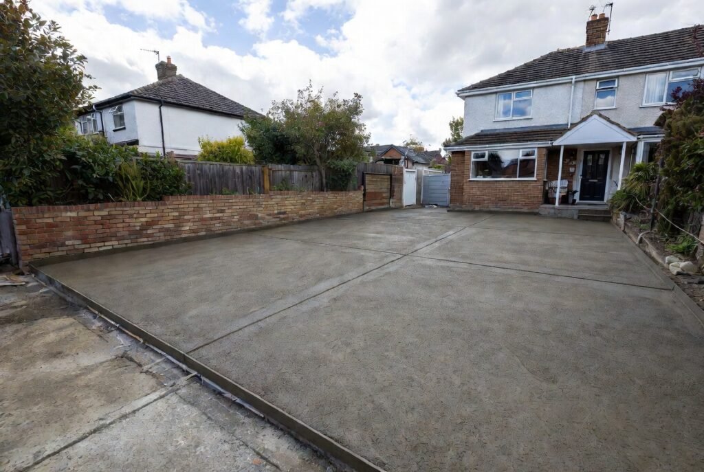 Completed driveway after digger hire Croydon – professional groundwork finish