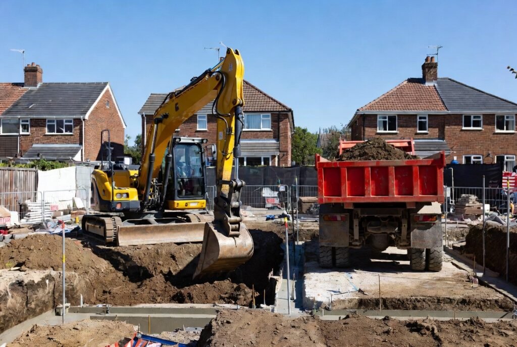 Groundwork contractors Croydon – professional excavation and foundation work on residential site in CR0