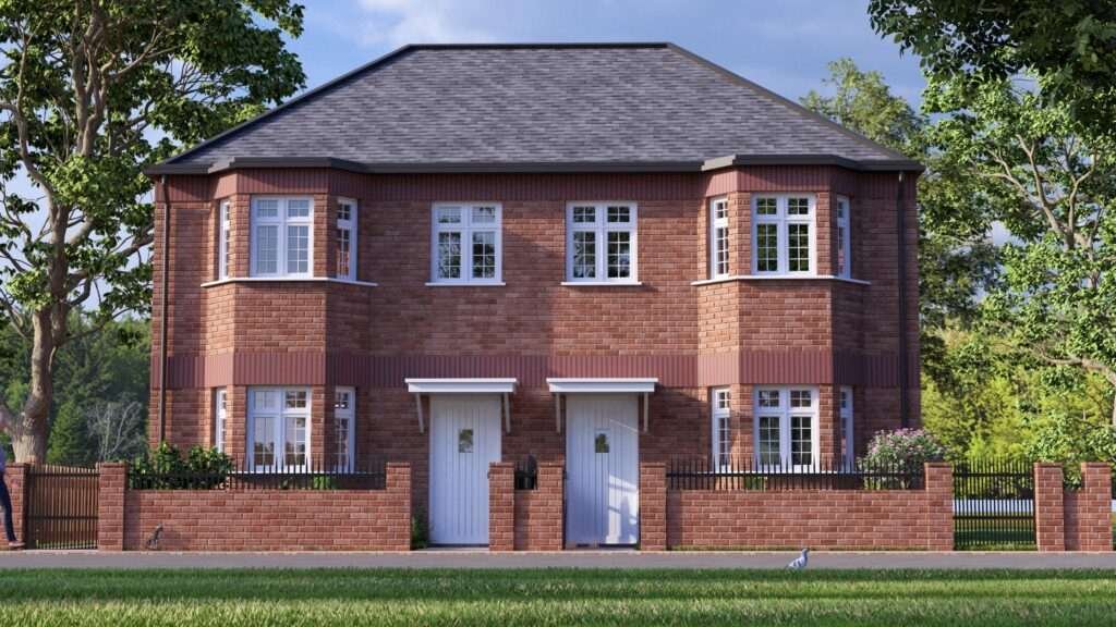 Two new-build houses on Windsor Road, Watford (CGI)